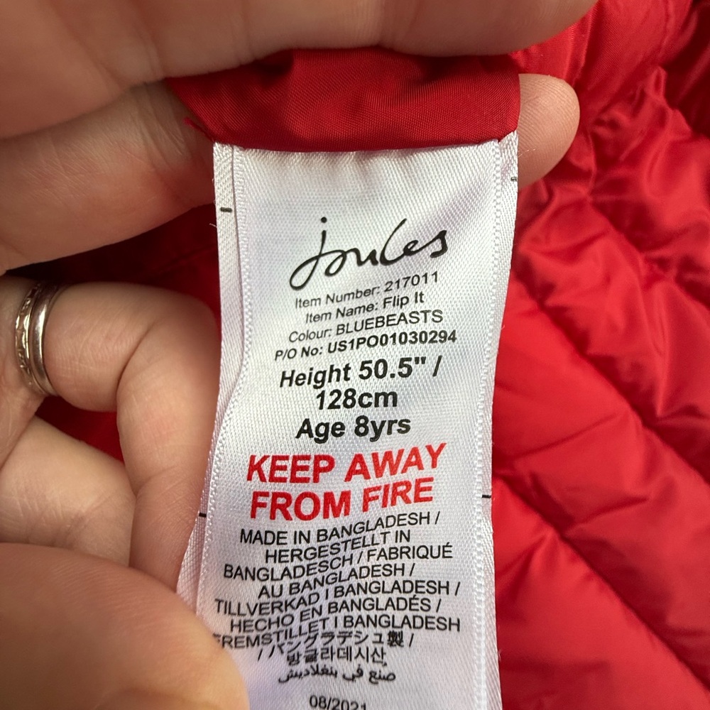 Joules Reversible Puffer Vest Sz 8 - Picture 8 of 8